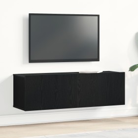 Mueble de TV Montado en la Pared de Roble Negro 100x30x30 cm Hecho de Madera Ingenierizada by , TV Furniture - Ref: Foro24-86...
