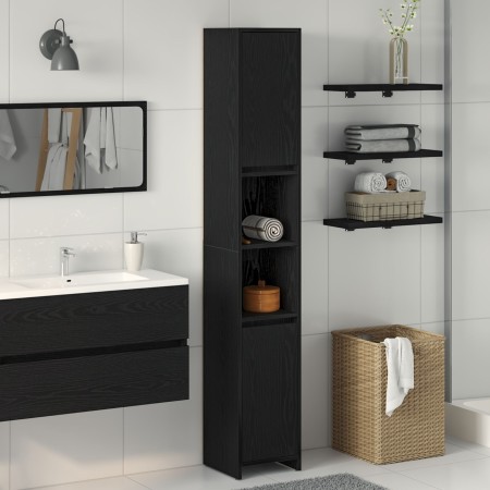 Armario de baño Negro Roble 30x30x183,5 cm Madera elaborada von , Badezimmermöbel - Ref: Foro24-862505, Preis: 92,20 €, Rabat...