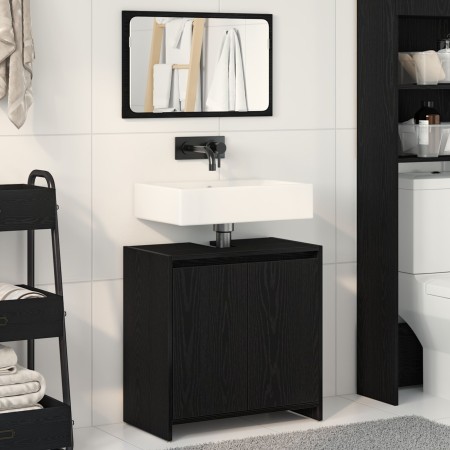 Gabinete de baño  con espejo de madera de roble negro 60x33x61 cm de madera de ingeniería | Foro24.es | Tu tienda online para hogar, jardín y más Foro24.es