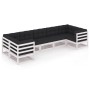 7-teiliges Gartenmöbel-Set mit Kissen aus massivem Weißkiefernholz von vidaXL, Gartensets - Ref: Foro24-3077305, Preis: 712,1...