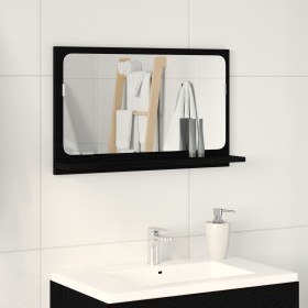 Espejo de baño Negro Roble 60x10,5x37 cm Madera