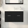 Gabinete de lavabo para baño negro roble 80x38,5x46 cm de madera by , bathroom vanities - Ref: Foro24-862529, Price: 54,40 €,...