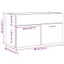 Gabinete de lavabo para baño negro roble 80x38,5x46 cm de madera by , bathroom vanities - Ref: Foro24-862529, Price: 54,40 €,...