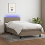 Cama box spring colchón y luces LED tela gris taupe 90x190 cm en Camas y somieres | Comprar online en Foro24