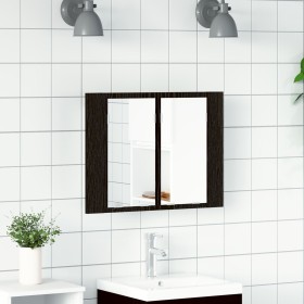 Espejo de baño LED con armario Negro Roble 60x12x45 cm de madera by , bathroom vanities - Ref: Foro24-862550, Price: 62,76 €,...
