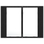Espejo de baño LED con armario Negro Roble 60x12x45 cm de madera by , bathroom vanities - Ref: Foro24-862550, Price: 62,76 €,...