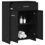 Armario de baño Negro Roble 60x33x80 cm Madera