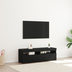 Mueble de TV con LED Negro Roble 120x35x40 cm Madera elaborada de , Muebles TV - Ref: Foro24-862553, Precio: 96,58 €, Descuen...
