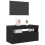 Mueble para TV con luces LED en negro y roble, 75x35x40 cm, de madera von , TV-Möbel - Ref: Foro24-862557, Preis: 51,90 €, Ra...