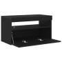 Mueble para TV con luces LED en negro y roble, 75x35x40 cm, de madera von , TV-Möbel - Ref: Foro24-862557, Preis: 51,90 €, Ra...