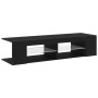 Mueble para TV con luces LED en color negro y roble, de 135x39x30 cm, hecho de madera von , TV-Möbel - Ref: Foro24-862561, Pr...