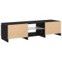 Mueble de TV con luces LED, negro y roble, 140x40x35.5 cm, de madera von , TV-Möbel - Ref: Foro24-862563, Preis: 112,29 €, Ra...