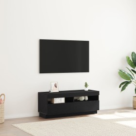 Mueble de TV con luces LED Negro y Roble