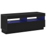 Mueble de TV  con luces LED Negro y Roble 100x35x40 cm de Madera | Foro24.es | Tu tienda online para hogar, jardín y más Foro24.es