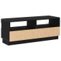 Mueble de TV  con luces LED Negro y Roble 100x35x40 cm de Madera | Foro24.es | Tu tienda online para hogar, jardín y más Foro24.es