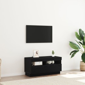 Mueble de TV con luces LED en roble negro, 80x35x40 cm, de madera von , TV-Möbel - Ref: Foro24-862566, Preis: 75,14 €, Rabatt...