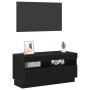 Mueble de TV con luces LED en roble negro, 80x35x40 cm, de madera von , TV-Möbel - Ref: Foro24-862566, Preis: 75,14 €, Rabatt...