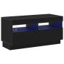 Mueble de TV con luces LED en roble negro, 80x35x40 cm, de madera von , TV-Möbel - Ref: Foro24-862566, Preis: 75,14 €, Rabatt...