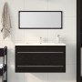 Mueble de lavabo con espejo de roble negro 90x45x1,5 cm de madera elaborada | Foro24.es | Tu tienda online para hogar, jardín y más Foro24.es