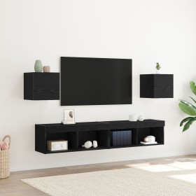 Gabinetes de TV Montados en la Pared 2 pcs Negro