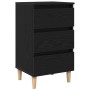 Gabinete de Noche con Pierna de Madera Roble Negro 40x35x69 cm de , Mesitas de noche - Ref: Foro24-862578, Precio: 77,94 €, D...