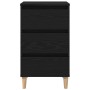 Gabinete de Noche con Pierna de Madera Roble Negro 40x35x69 cm de , Mesitas de noche - Ref: Foro24-862578, Precio: 77,94 €, D...