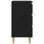 Gabinete de Noche con Pierna de Madera Roble Negro 40x35x69 cm de , Mesitas de noche - Ref: Foro24-862578, Precio: 77,94 €, D...