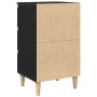 Gabinete de Noche con Pierna de Madera Roble Negro 40x35x69 cm de , Mesitas de noche - Ref: Foro24-862578, Precio: 77,94 €, D...