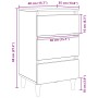 Gabinete de Noche con Pierna de Madera Roble Negro 40x35x69 cm de , Mesitas de noche - Ref: Foro24-862578, Precio: 77,94 €, D...