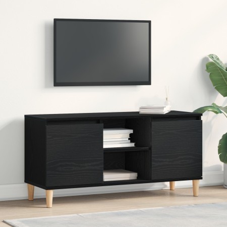Mueble de TV con patas de madera color negro roble 102x35x50 cm von , TV-Möbel - Ref: Foro24-862584, Preis: 78,86 €, Rabatt: %