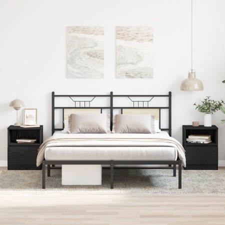 Cajones de Noche 2 pcs Negro Roble 40x40x50 cm Madera Ingenierizada de , Mesitas de noche - Ref: Foro24-862610, Precio: 98,06...