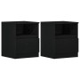 Cajones de Noche 2 pcs Negro Roble 40x40x50 cm Madera Ingenierizada de , Mesitas de noche - Ref: Foro24-862610, Precio: 98,06...