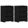 Mesas de Noche 2 pcs Negro Roble 40x35x62,5 cm Madera Ing. de , Mesitas de noche - Ref: Foro24-862614, Precio: 131,76 €, Desc...
