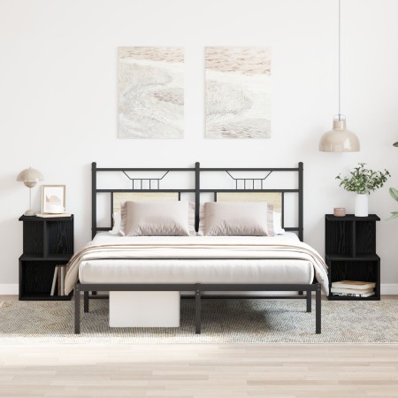 Mesitas de noche 2 pcs Negro Roble 35x35x55 cm Madera Compuesta de , Mesitas de noche - Ref: Foro24-862618, Precio: 73,16 €