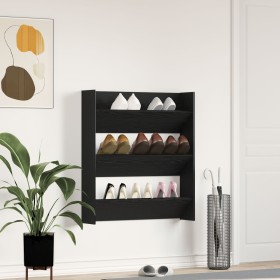 Armario de zapatos Negro Roble 80x18x90 cm Madera von , Schuhregale und Schuhorganisatoren - Ref: Foro24-862623, Preis: 49,48...