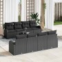 Conjunto de sofá de jardín 7 pcs Negro 55 x 55 x 37 cm