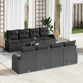 Conjunto de sofá de jardín 7 pcs Negro 55 x 55 x 37 cm