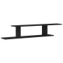 Estante de TV de pared de madera de roble negra 125x18x23 cm, hecho de madera de calidad de , Estantes y estanterías - Ref: F...