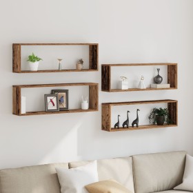 Estanterías de pared 4 pcs Madera antigua 80x15x26 cm Madera trabajada von , Regale und Regale - Ref: Foro24-862640, Preis: 5...