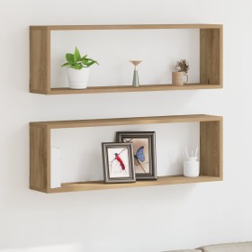Estanterías de pared 2 piezas Roble Artisan 80x15x26 cm Madera von , Regale und Regale - Ref: Foro24-862641, Preis: 33,42 €, ...