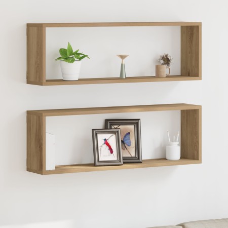 Estanterías de pared 2 piezas Roble Artisan 80x15x26 cm Madera von , Regale und Regale - Ref: Foro24-862641, Preis: 33,42 €, ...