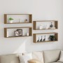 Estante de pared Set de 4 Roble artesanal Madera 80 x 15 x 26 cm von , Regale und Regale - Ref: Foro24-862642, Preis: 56,17 €...