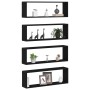 Estantes de pared 4 pcs Negro Roble 80x15x26 cm Madera hecha by , Shelves and shelves - Ref: Foro24-862644, Price: 57,72 €, D...