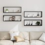 Estantes de pared 4 pcs Negro Roble 80x15x26 cm Madera hecha by , Shelves and shelves - Ref: Foro24-862644, Price: 57,72 €, D...