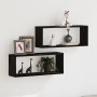 Estanterías de pared 2 paquetes Roble negro 60x15x23 cm Hechas de madera contrachapada by , Shelves and shelves - Ref: Foro24...