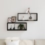 Estanterías de pared 2 paquetes Roble negro 60x15x23 cm Hechas de madera contrachapada by , Shelves and shelves - Ref: Foro24...