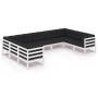 9-piece garden furniture set with white pine wood cushions by vidaXL, Garden sets - Ref: Foro24-3077315, Price: 918,86 €, Dis...