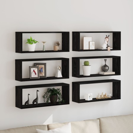 Estanterías 6 piezas Roble Negro 60x15x23 cm Madera de Ingeniería von , Regale und Regale - Ref: Foro24-862647, Preis: 68,16 ...