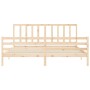Bed frame with solid wood headboard 200x200 cm by vidaXL, Beds and slatted bases - Ref: Foro24-3193876, Price: 139,36 €, Disc...