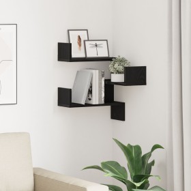 Estante de esquina Negro Roble 40x40x49.5 cm Madera elaborada by , Shelves and shelves - Ref: Foro24-862652, Price: 27,12 €, ...